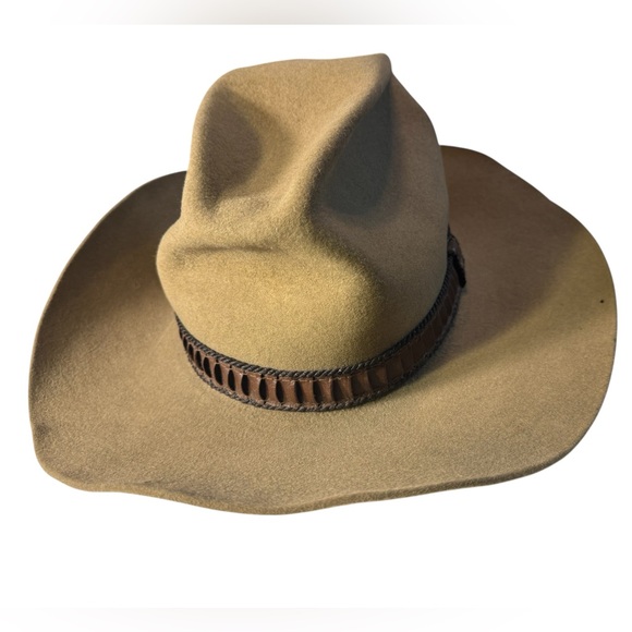 Vintage Stetson 4X Beaver Felt Western Aged Men’s Cowboy Hat Classic Tan RARE - Picture 1 of 15